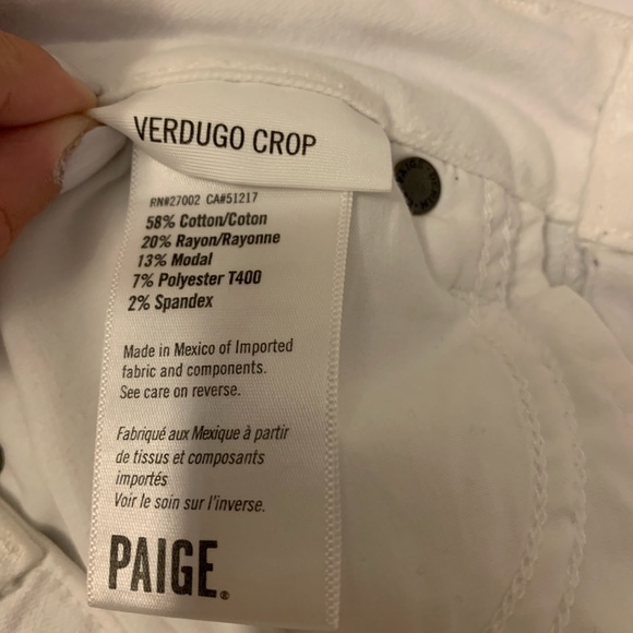 Paige Verdugo Crop White Jeans - Picture 6 of 6